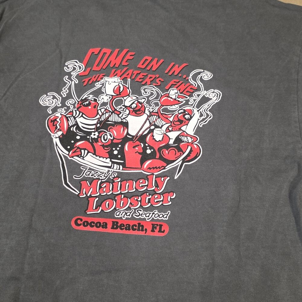 Cocoa Beach Jazzy's Mainely Lobster Men's T Shirt Graphic Novelty Tee Size L EUC